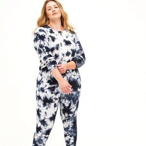 TORRID BLACK & WHITE TIE-DYE FRENCH TERRY ACTIVE JOGGER USED SIZE 5